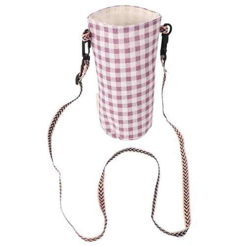 UTHCLO Outdoor Cotton Linen Water Bottle Carrier with Adjustable Strap for Hiking Camping Walking Travel