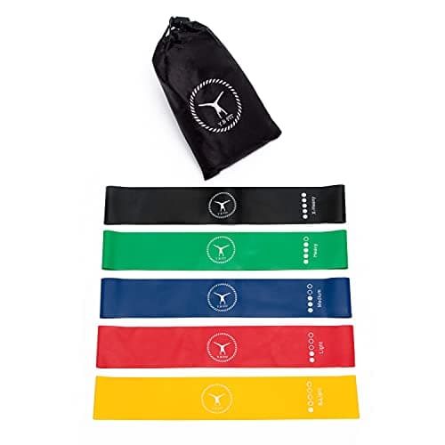 Y.B Fit Resistance Bands Set – 5 Multi-Resistance Levels Fitness Elastic Bands for Exercise, Pilates, Yoga, Glutes – Includes Carry Bag for Home Gym & Travel – Workout & Stretch Training Equipment