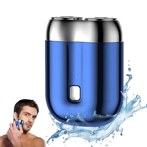 2025 Mini Electric Shaver for Men - Rechargeable Waterproof Razor With Double Head for Wet & Dry Shaving, Portable (03#-Blue)
