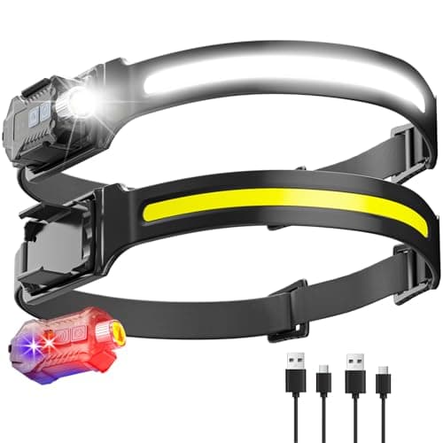 Head Torch Rechargeable,2 Packs Headlamp,8 Modes Head Lights for Head
