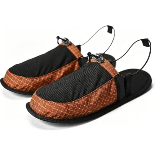 Ultralight Foldable Camp Shoes Portable Travel Slippers for Hiking (Orange, Adult, Men, Medium, Alpha, UK Footwear Size System, Medium)