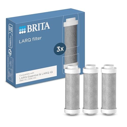 BRITA LARQ replacement filter 3 pack - replacement water filter LARQ filter bottles & iQ bottles (680 ml / 1000 ml) - reduces microimpurities, PFAS, chlorine & more