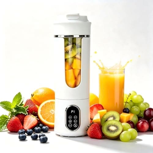 Upgraded Portable Blender, Powerful Extractor Blade, 530ml Cup, Rechargeable USB-C Charging Cable & User Guide, Powerful Cordless Mini Blender for Milkshakes, Smoothies, Purees, Flavored Sauces