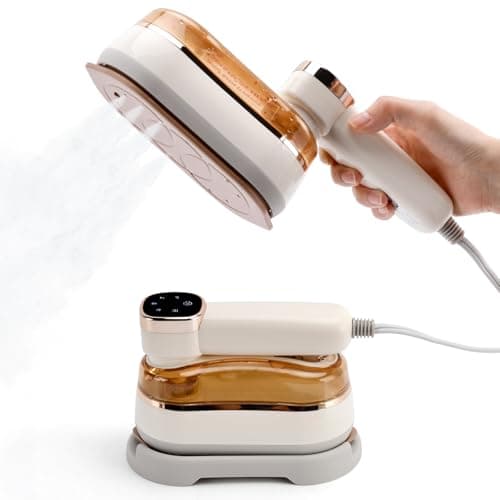 Portable Travel Garment Steamer 1200W, 2-in-1 Handheld Iron & Steamer with LCD Display, 3 Steam Modes, 20s Fast Heat, 180° Foldable Handle, 180ml Tank for Clothes, Home & Travel
