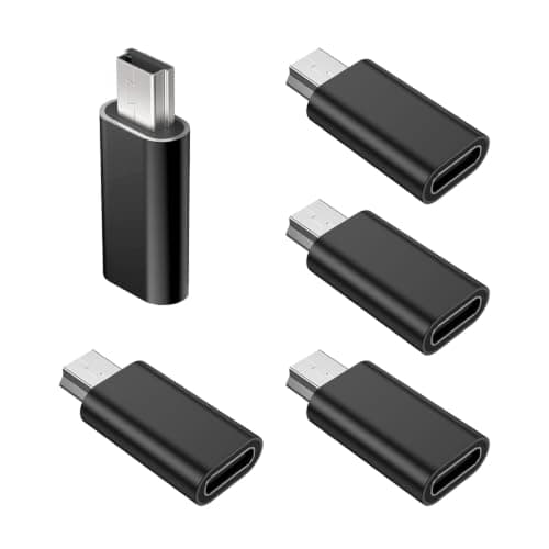 5Pack Mini USB to USB C Adapter,USB C Female to Mini USB 2.0 Male Adapter