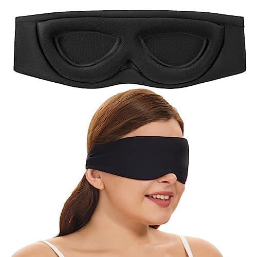 ALASKA BEAR Sleep Mask for Side Sleepers, Machine Washable Eye Mask, Black