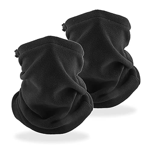 MIVAIUN 2 Pieces Winter Neck Warmer Fleece Windproof Neck Gaiter Snood for Men Women Thick Face Cover Scarf Cold Weather Headwear for Skiing Running Cycling Outdoor Sports (2 pcs)
