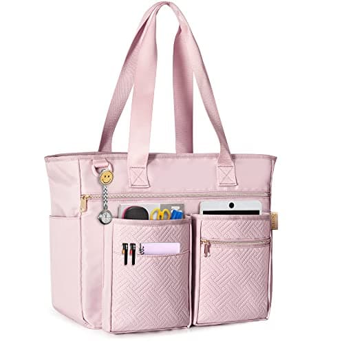 Fasrom Laptop Tote Bag for Work Women, for up to 15.6 Inches Laptop, Pink