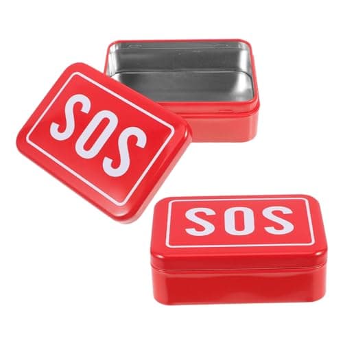 BIUDECO 2pcs Metal Survival Box Compact Emergency Organizer for Camping and Hiking Shockproof Medicine Storage Kit for Outdoor Travel and Safety Preparedness