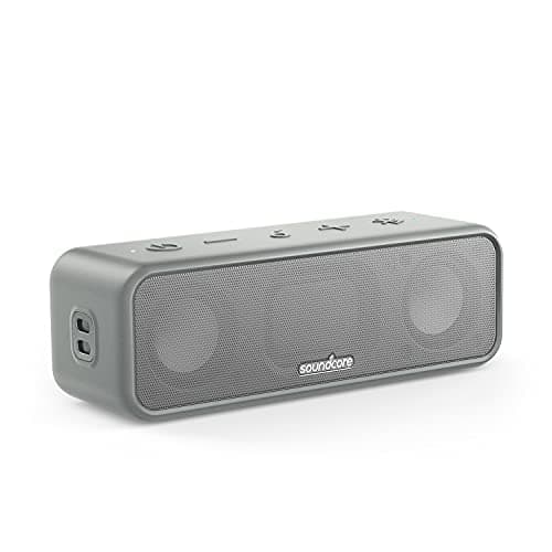 soundcore 3 by Anker, Bluetooth Speaker with Stereo Sound, Pure Titanium Diaphragm Drivers, PartyCast Technology, BassUp, 24H Playtime, IPX7 Waterproof, App, Custom EQ, Home, Outdoor, Beach
