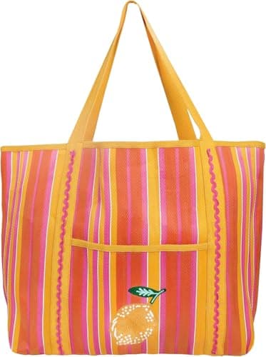 Talking Tables Large Tote Bag with Lemon Design Reusable Strong Women`s Handbag for Grocery Shopping Gym Travel Beach Tote Bag Eco-Friendly 100% Recycled Plastic 46.5cm x 39cm