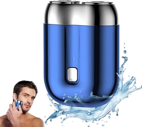 2026 Upgraded Waterproof Mini Electric Shaver for Men – Portable Cordless Travel Shaver with Deep Cleaning, Multi-Functional Trimmer & Gentle Grooming (Blue)
