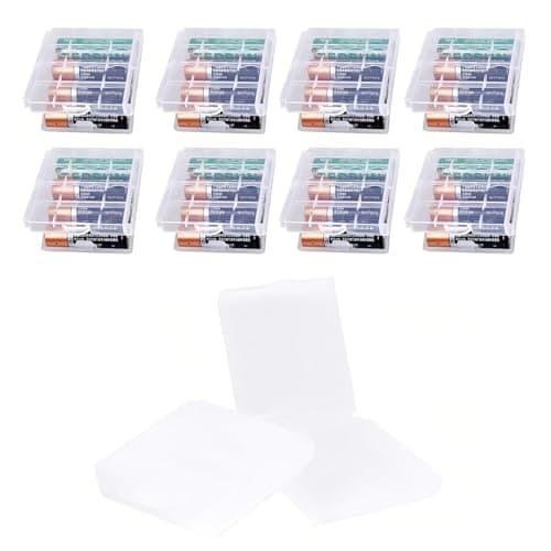 10PCS Hard Plastic Batteries Storage Boxes,AA/AAA Cell Battery Storage Cases,Multifunctional Plastic Battery Case Holder for Storing and Protecting AA and AAA Batteries,Clear Color