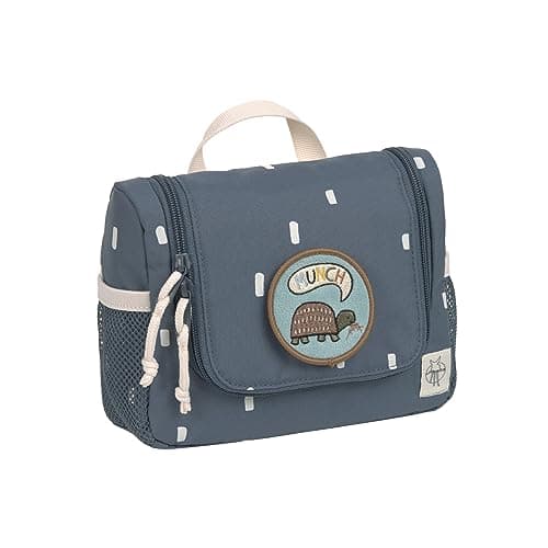 LÄSSIG Children's Toiletry Bag for Hanging - Mini Wash Bag, Happy Prints Dark Blue, 20 cm
