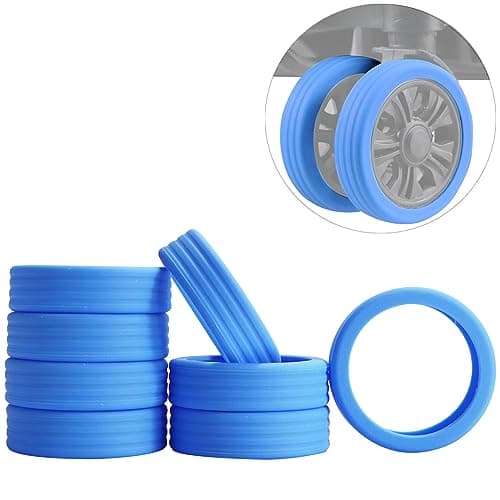 ZhaoCo Luggage Suitcase Wheels Cover, Blue, 8-Pack