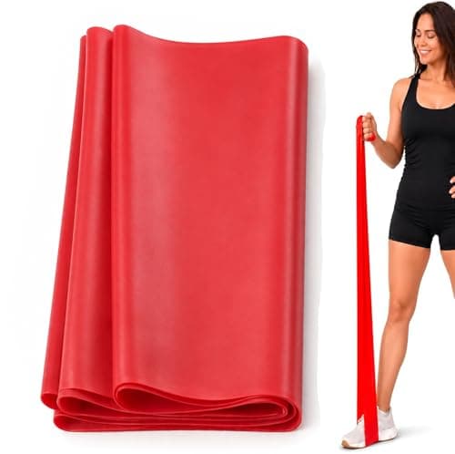 Physioworx Resistance Band Women & Men 1.2m Flat Exercise Band Red Medium