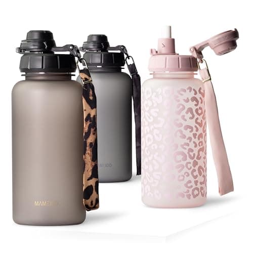 MAMEIDO Water Bottle with Straw 1 L (Urban Taupe)