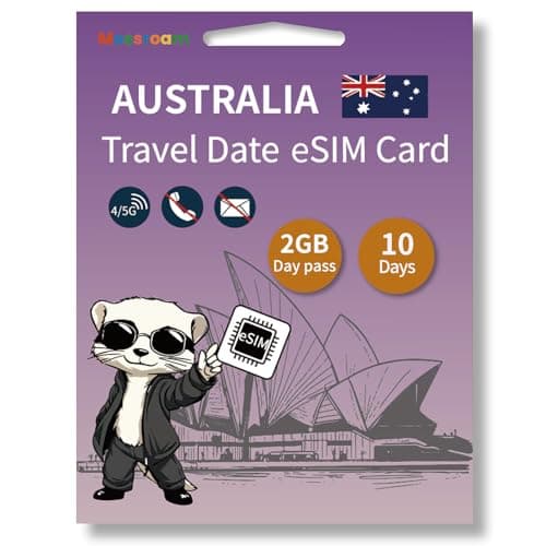 Australia eSIM – Prepaid 1 GB 5G/4G data for 10 days – Easy setup via QR code – No contract, no roaming – Ideal for short and long trips