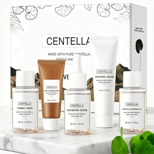 5Pcs Centella Skincare Travel Kit - Facial Gift Set for Women