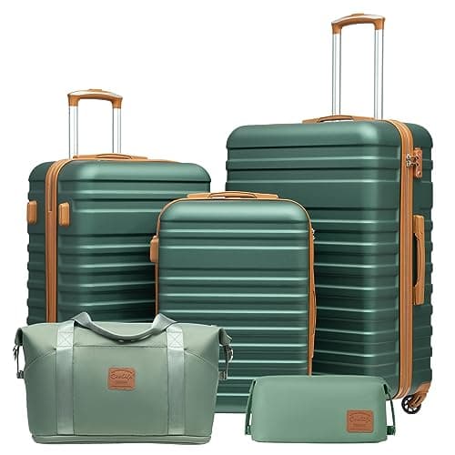 COOLIFE 5 PCS Luggage Set for Family, 20+24+28" Suitcases Set with TSA Lock