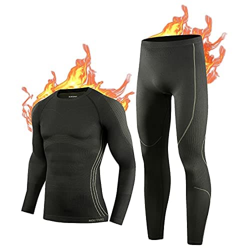 NOOYME Men's Thermals Base Layers Ski Compression Top & Bottoms Set