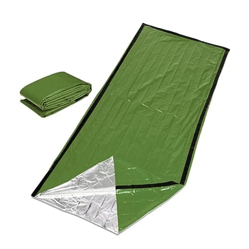 iplusmile Thermal Sleeping Blanket Pe Aluminum Film Survival Travel Bag for Outdoor Activities and Expeditions, Easy to Carry Anti-cold Sleeping Blanket Keeps Warm for Winter and Autumn