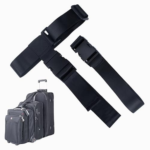 STATUS T-Type Luggage Strap, Black, 2 Pcs