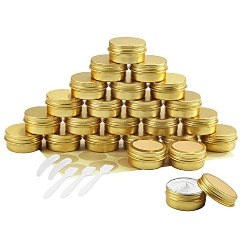 BELICOO 24 Pcs Aluminum Tin Jars, 20ml Cosmetic Container Pots with Lids