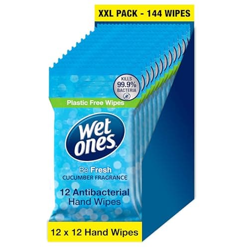 Wet Ones Be Fresh – Antibacterial Biodegradable Hand Wipes – 144 Wipes