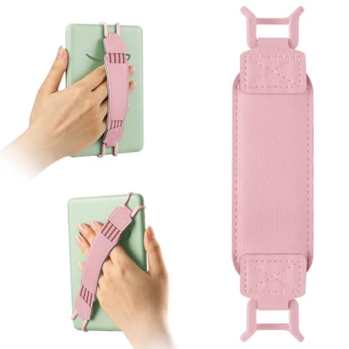 HoYiXi Universal Soft Elastic Hand Strap for 6-7'' eReader, Compatible with Kindle, Kobo, PocketBook, Tolino, High-Elasticity Hand Strap Finger Grip Holder For 6'',6.8", 7" eReader,Pink