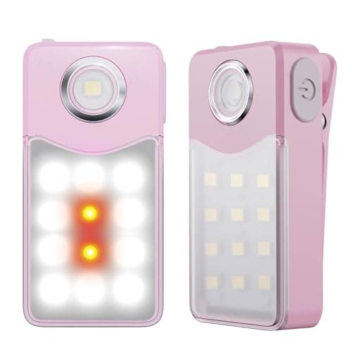 Tubasion Running Lights USB-C Rechargeable, 3 Modes Upgraded 2-Uses Clip on Torch, IPX7 Waterproof LED Flashlight for Working, Cycling, Running, Camping and Safety Warning (Pink 2Pack)
