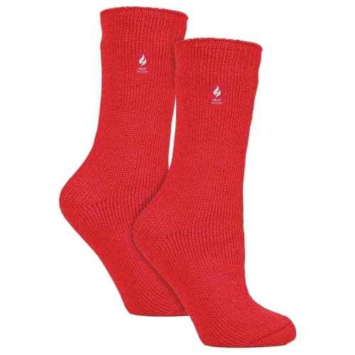 HEAT HOLDERS 2 Pack Ladies Thermal Socks Warm Winter Socks for Womens | Ladies Original Socks (4-8, Red)