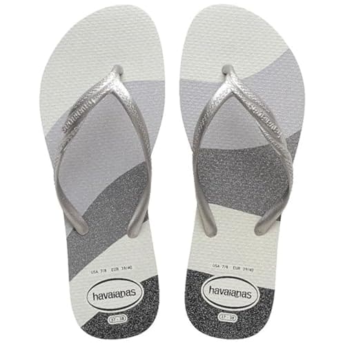 Havaianas Fantasia Gloss Women FlipFlop White/Silver 4.5/5 UK