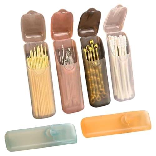 Small Storage Containers,6-piece Lightweight Translucent Organizer | Family Floss Pick Dispenser - for Office Hotel Car Home Wedding Party Women Adults