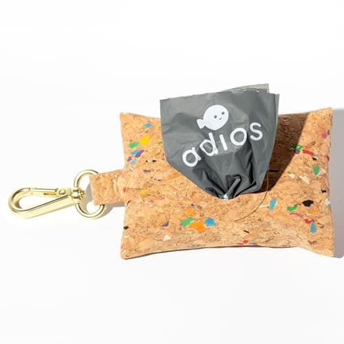 Adios Plastic - Handmade Rainbow Cork Poo Bag Dispenser – Eco‑friendly Dog Waste Bag Holder, Plastic Free, Crafted from 100% Sustainable Cork, Water‑Resistant, Lightweight, Clips to Leash & Belt