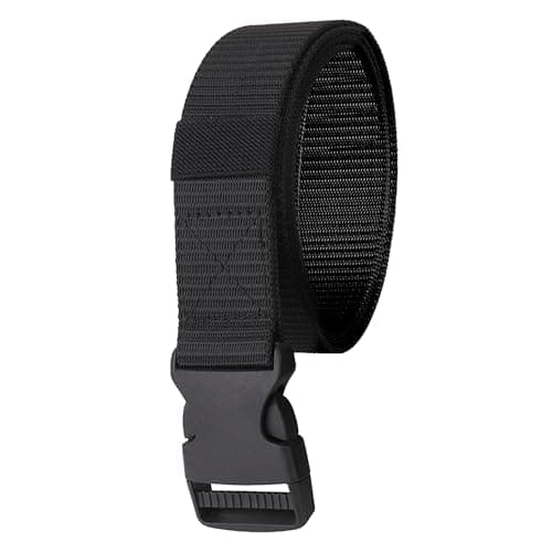 WedDecor Nylon Webbing Military-Style Belt, 1.5” Canvas Quick-Release Plastic Buckle, Tactical Belt for Military Wear, Combat Webbing Belt for Cargo Pants