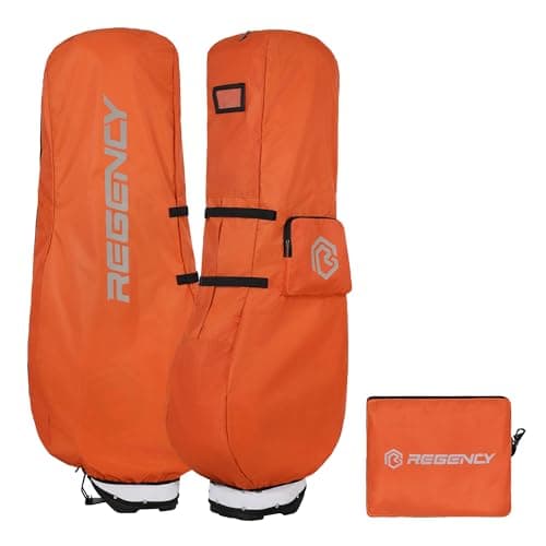 Regency Golf Bag Travel Rain Cover - Premium Waterproof Storage Protector for Golf Clubs, Durable Golfbag Club Covers - Universal Fit, Easy Access Design (Orange)