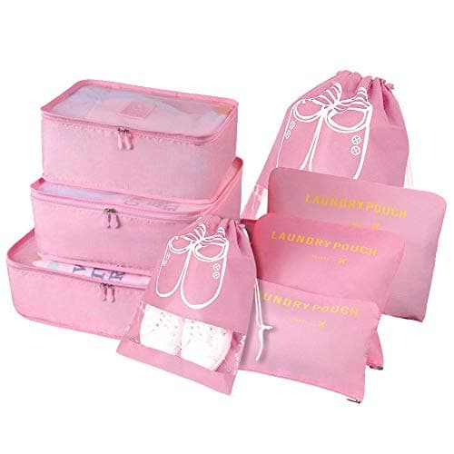 Vicloon Multifunction Packing Cubes - 8 PCS Organizer Packing Bags for Suitcase, Travel Essentials with Shoe Bag