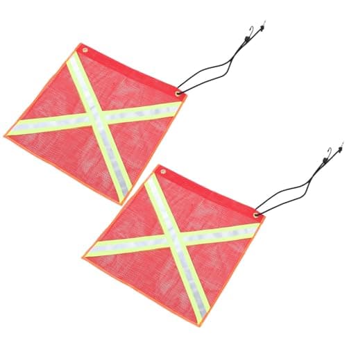 KJHBV Vehicle Safety Flag Kit and Safety Flag for Towing, 2pcs Red PVC Mesh, Weather-Resistant, for Construction and Daily Use