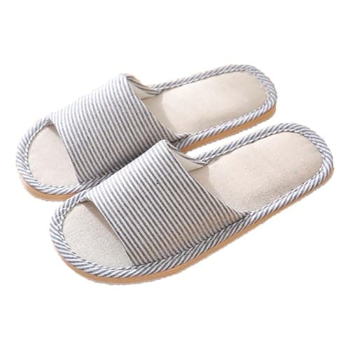 Open Toe Spa Slippers For Women, Ladies Memory Foam Breathable Sliders Portable Travel Slippers Soft Bedroom Hotel Reusable Anti-Slip Indoor House Slipper Soles for Guests Travel Home Hotel Use