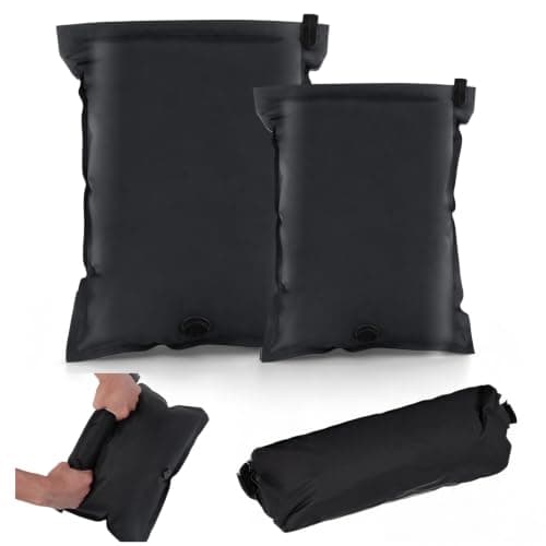 Vacuum Storage Bags for Travel, 2 Pack Reusable Compression Bags, Oxford Cloth Travel Vacuum Bags No Pump, Manual Roll-Up Space Saver for Clothes, Luggage, Suitcase (Black, 30x40+40x50cm)