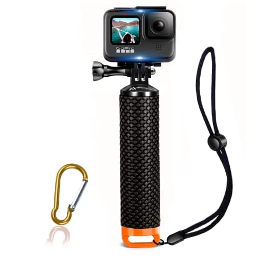 Waterproof Floating Hand Grip Compatible with GoPro Hero 13 12 11 10 9 8 7 6 5 4 3+ 2 1 Session Black Silver Handler & Handle Mount Accessories Kit for Water Sport and Action Cameras (Orange)