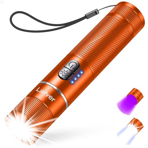 LED Torch/UV Torch Rechargeable 2 in1,Laitver 2000L Super Bright Flashlight