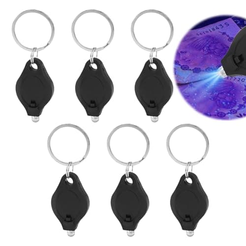 6Pcs Note Checker Blacklight Mini LED Keychain Torches Keychain Flashlight