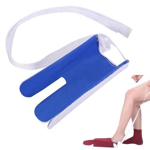 Sock Aids for Putting Socks On and Off Sock Aid Compression Stocking Applicator with Three Finger Sock Helper Sock Puller Aid Sock Assist Device for Elderly Disabled Pregnant Diabetics Blue
