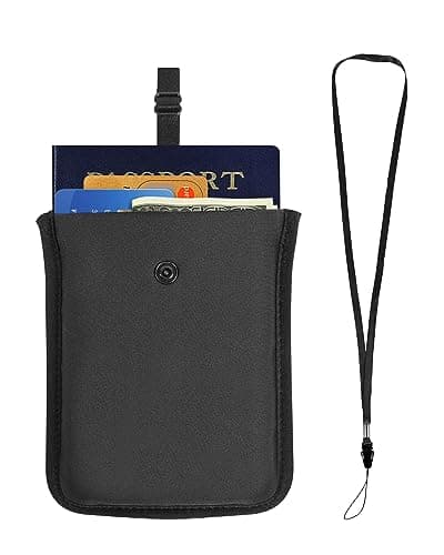 RFID-Blocking Travel Bra Wallet, Hidden Money Pouch with Elastic Strap