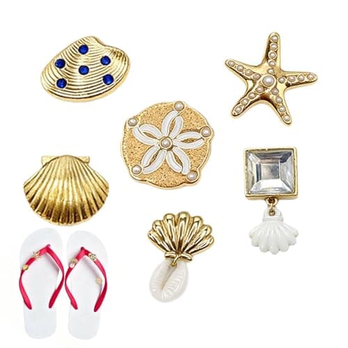 Sandal Charm 6 Pieces Sea Theme Starfish Gold Decoration