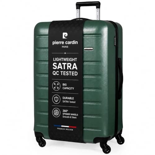 Pierre Cardin 20" Small Cabin Suitcase - Khaki Green Luggage on Wheels