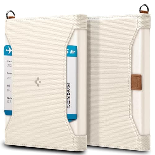 Spigen Passport Card Cover Holder Passport Wallet Travel Documents Organizer Protector Passport Holder Travel Accessories with RFID Blocking Technology SIM Card Pin Included - Dune Beige