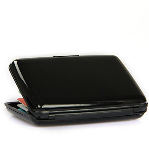 Durable Aluminium Construction Wallet Credit Card Holder RFID Blocking (Black)